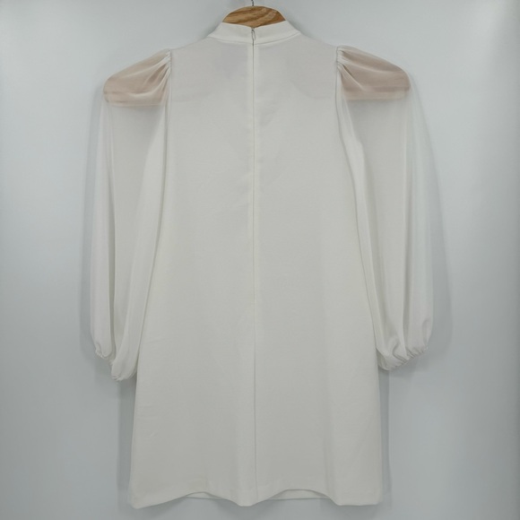 Vince Camuto Women’s 10 White Bow Neck Long Sleeve Shift Midi Dress‎ - Picture 2 of 5